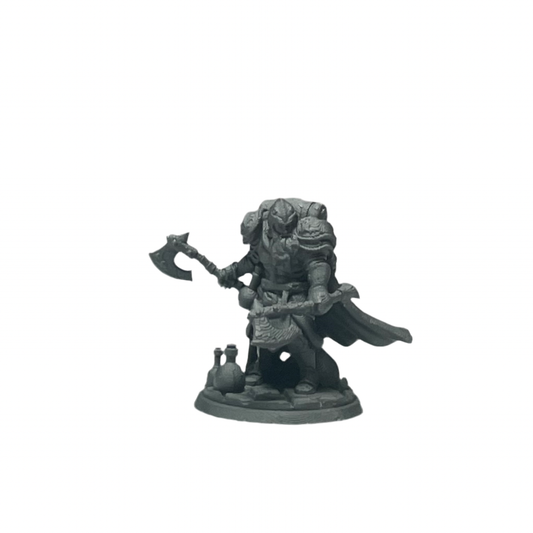 Miniature Male Dwarf Duel-Wielding Axes 28mm