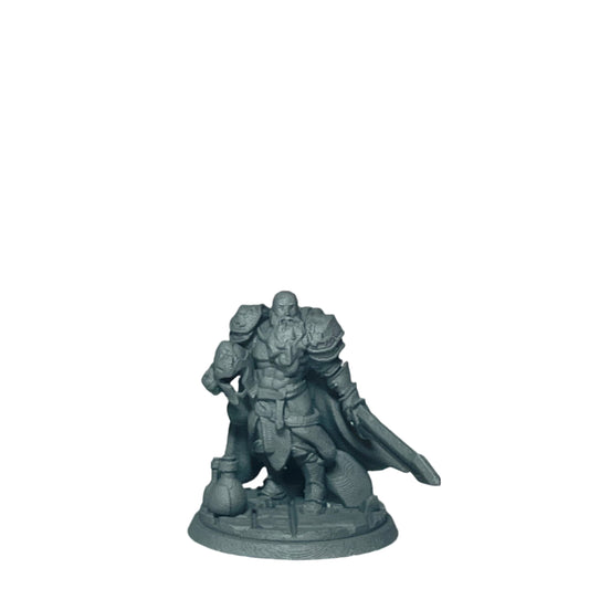 Miniature Male Dwarf wielding Sword 28mm