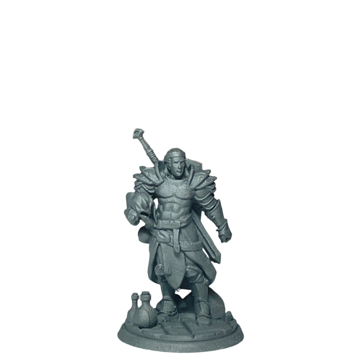 Miniature Male Human with Stowed Sword 28mm