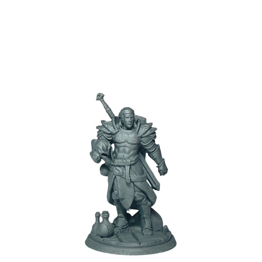 Miniature Male Human with Stowed Sword 28mm