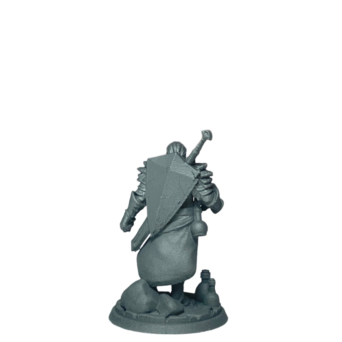 Miniature Male Human with Stowed Sword 28mm