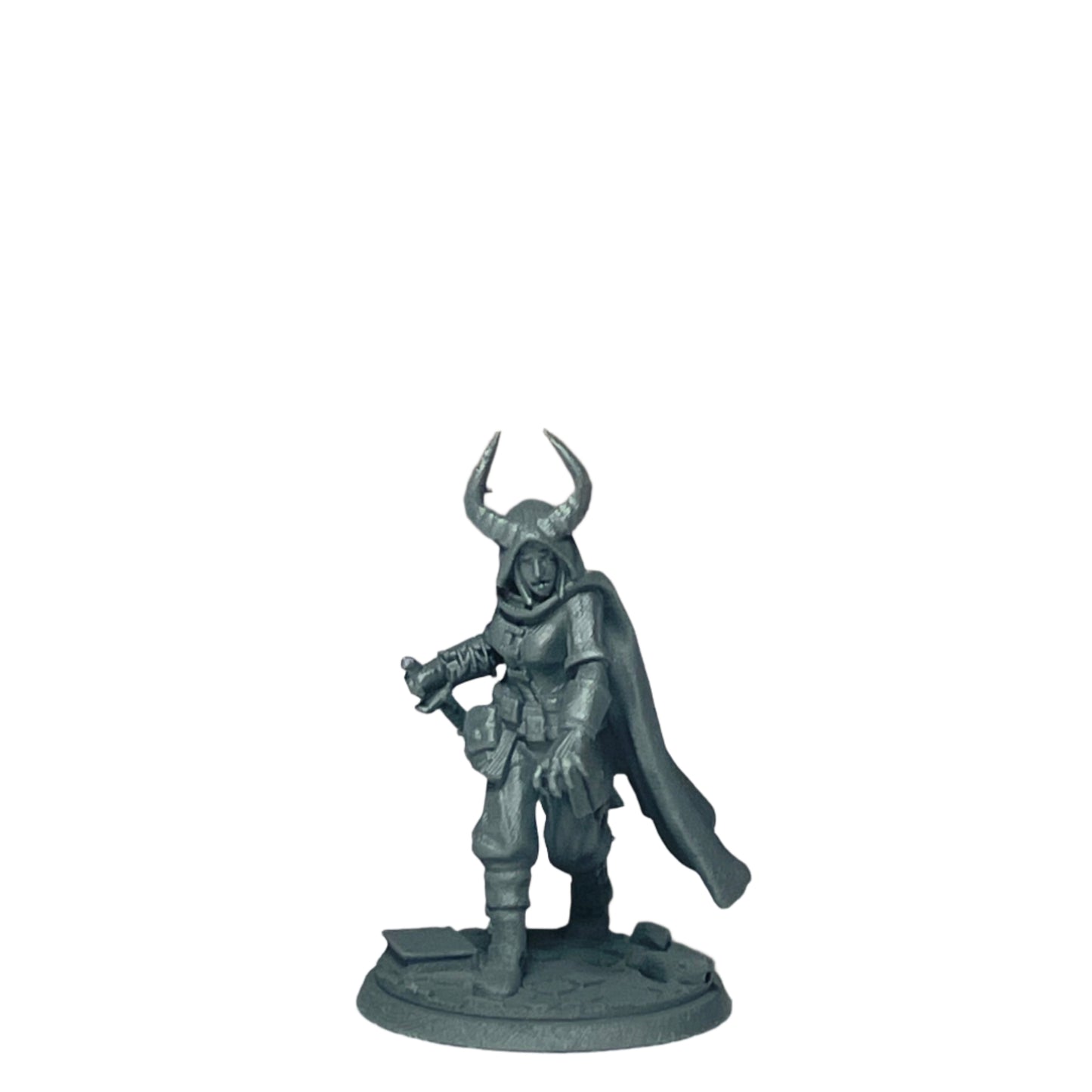 Miniature Female Tiefling wielding Dagger 28mm