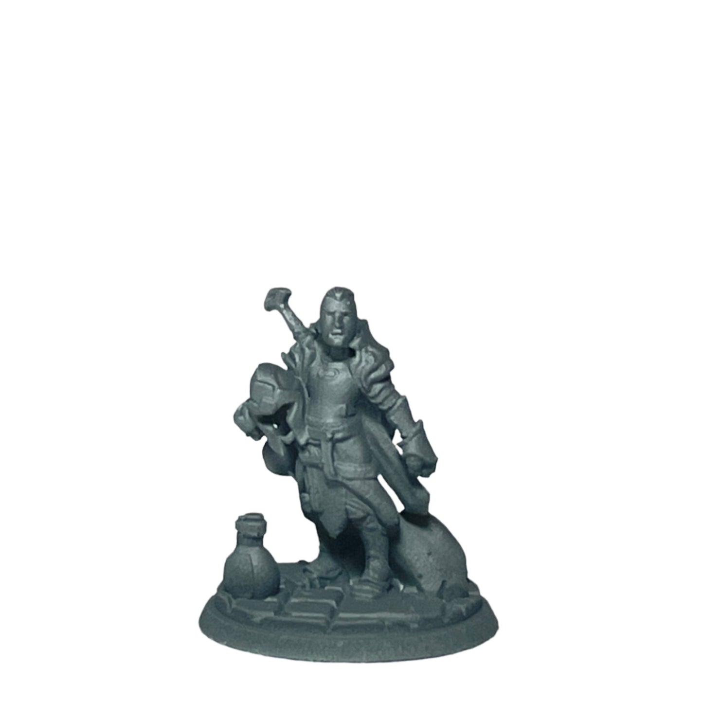 Miniature Male Halfling with stowed sword and shield 28mm