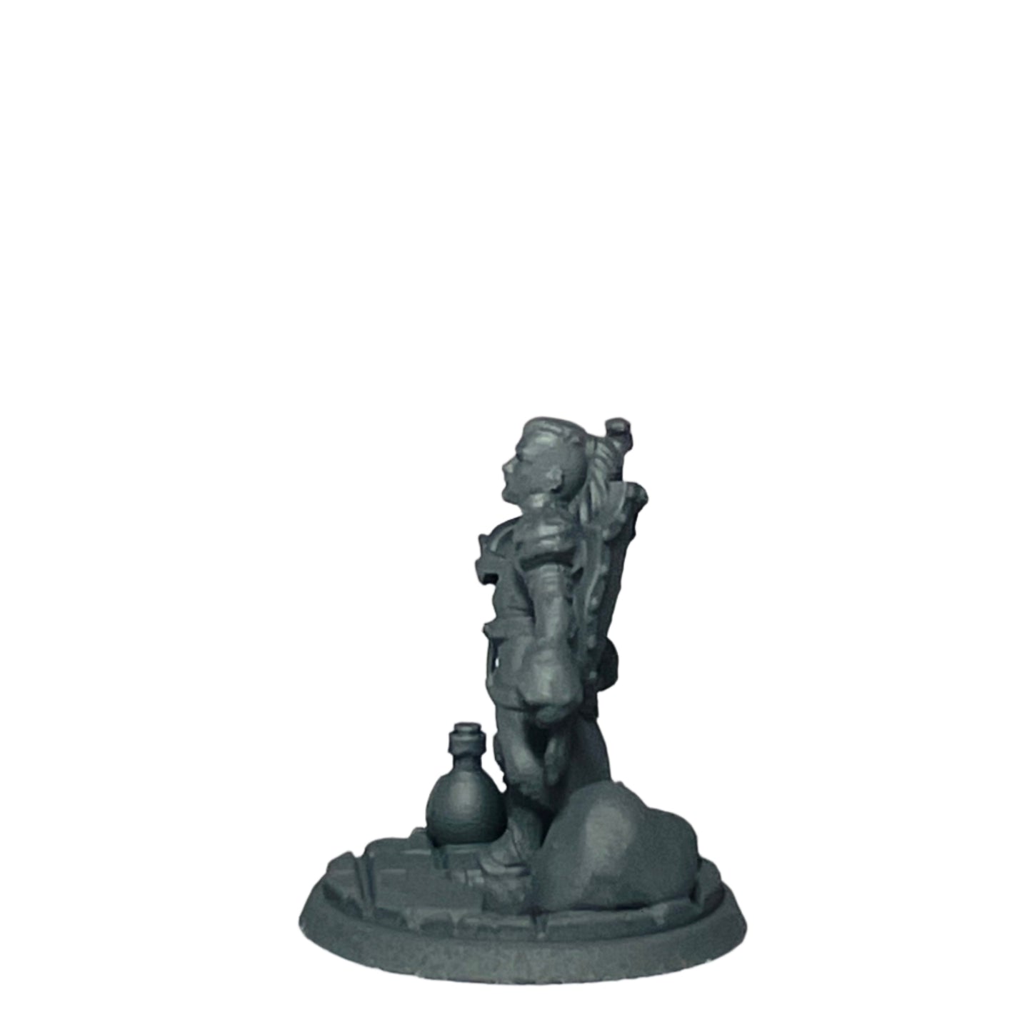 Miniature Male Halfling with stowed sword and shield 28mm