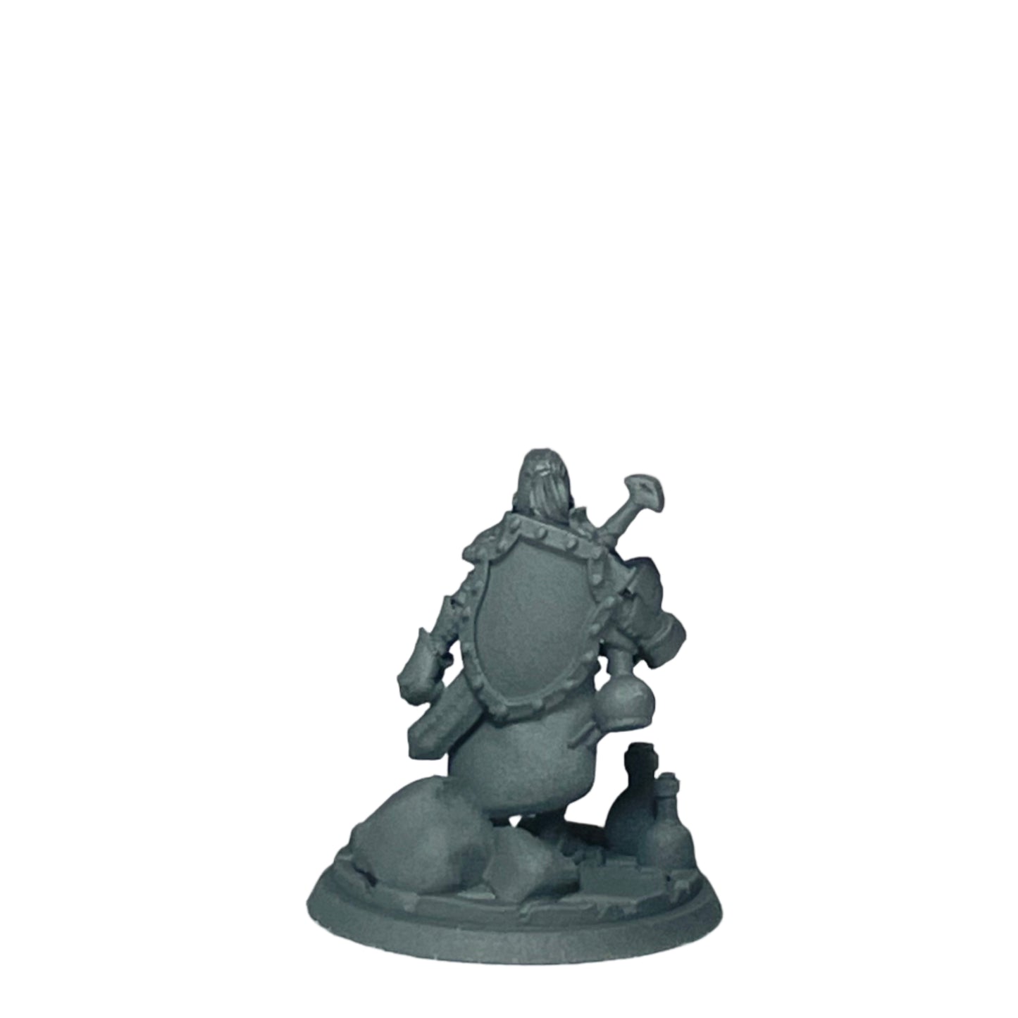 Miniature Male Halfling with stowed sword and shield 28mm
