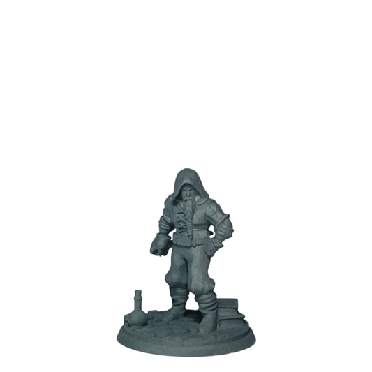 Miniature Male Dwarf wielding Dagger 28mm