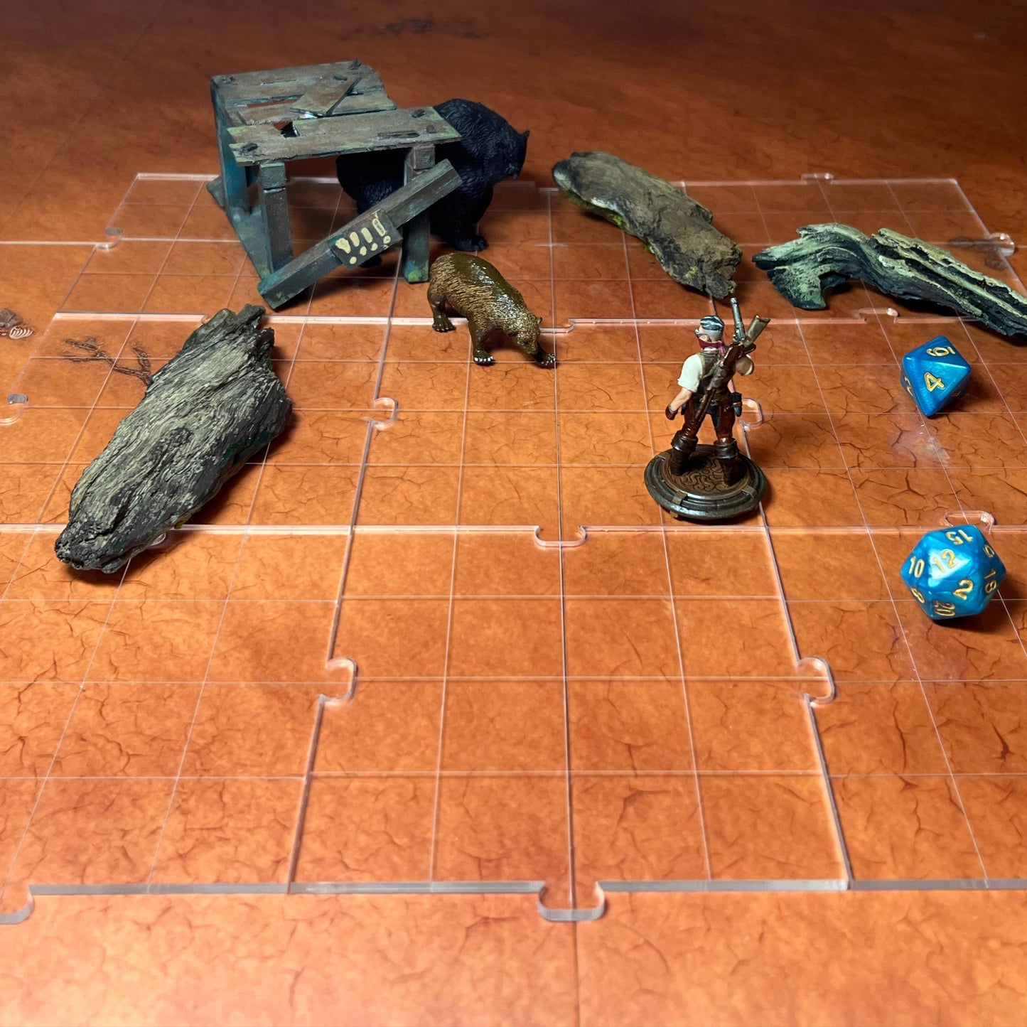 Modular Transparent Acrylic RPG Map Tiles (9 PCS)